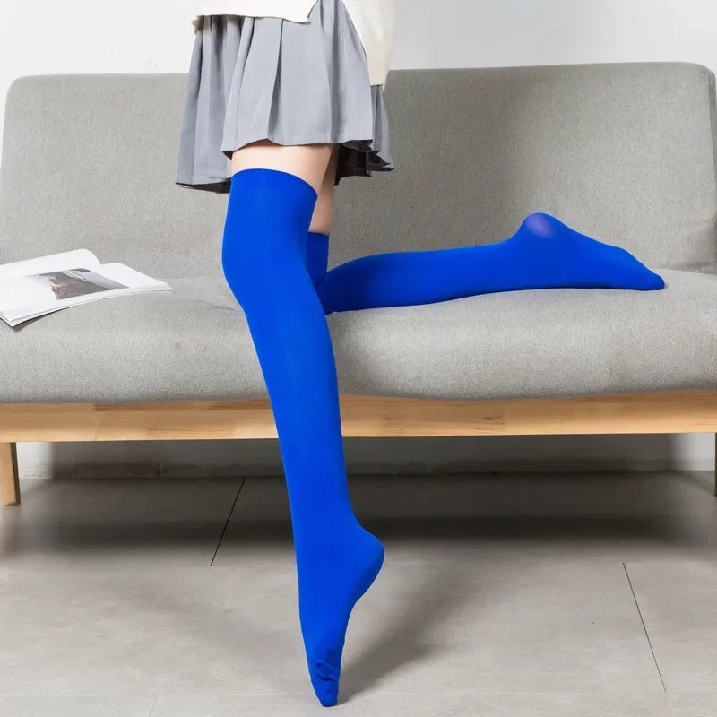 Opaque Thigh-High Stockings